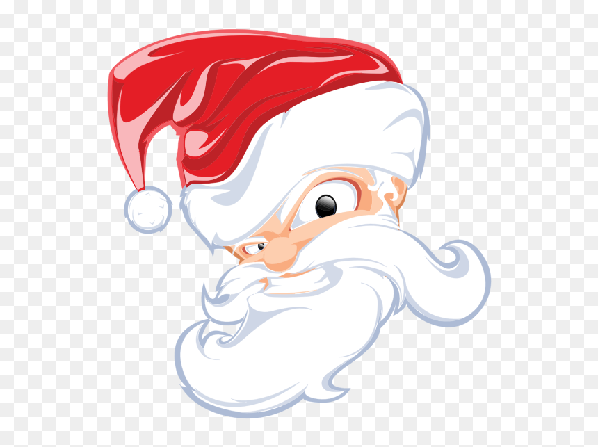 Comical Santa Claus Head - Santa Clip Art Head, HD Png Download - santa face png