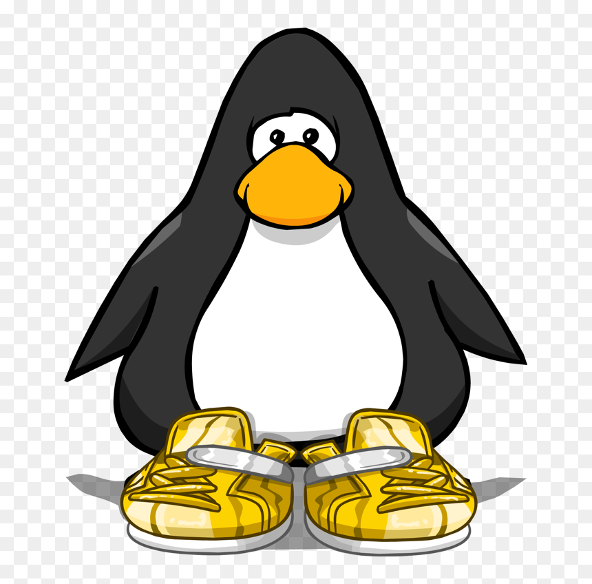 Gold Sneakers Pc - Penguin With A Hard Hat, HD Png Download - club penguin png