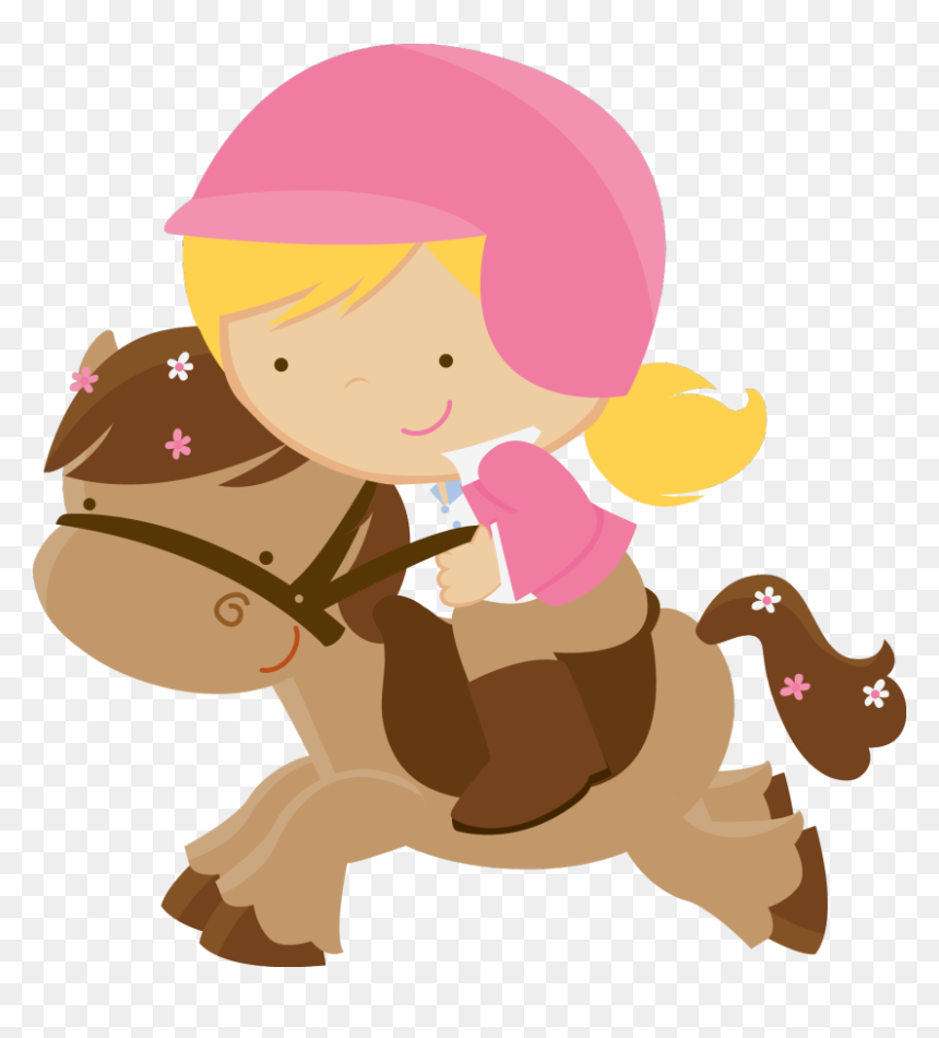 Imágenes De Niñas Montando Caballo - Riding A Pony Clip Art, HD Png Download - caballo png