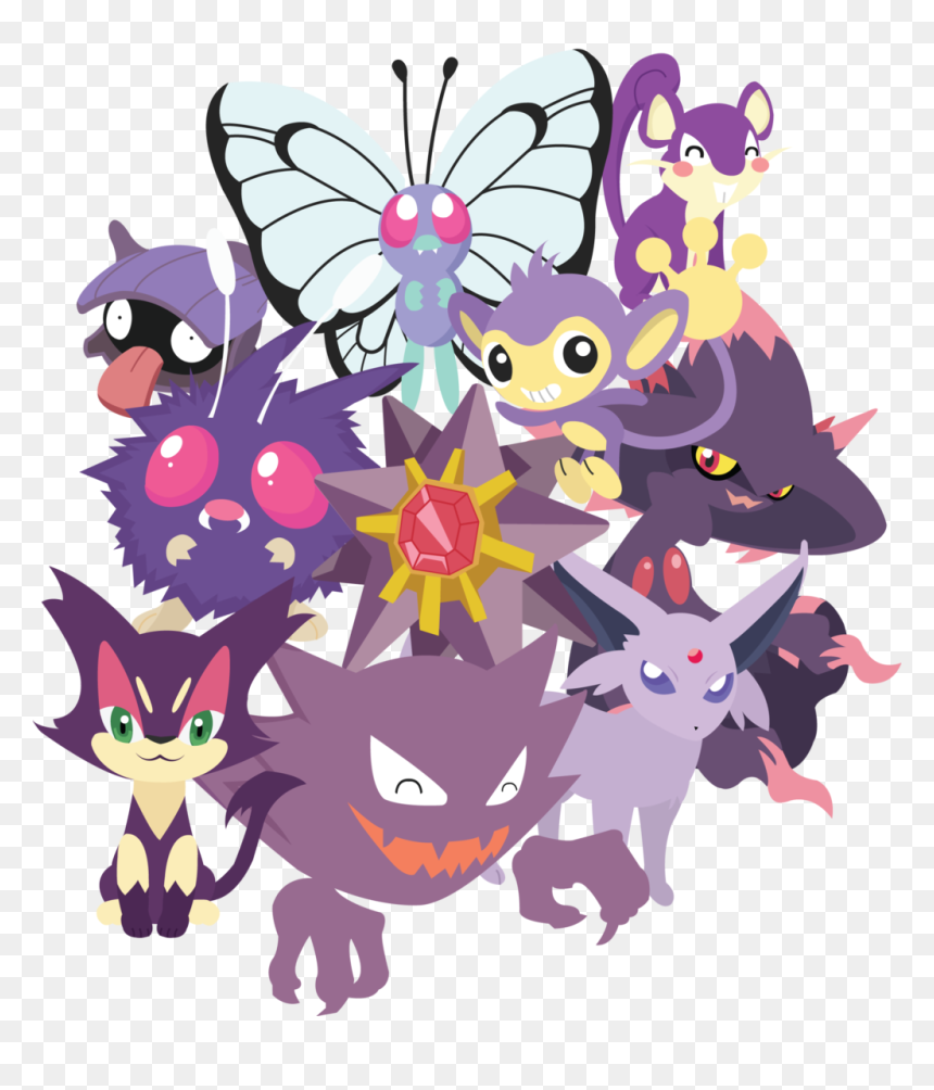 Pokemon Pink Purple Espeon Haunter Jigglypuff Clefairy - Pokemon Haunter, HD Png Download - haunter png