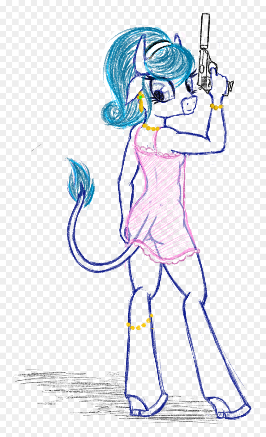 Prodius, Clothes, Female, Gun, Looking Back, Minotaur, - Female Minotaur, HD Png Download - minotaur png