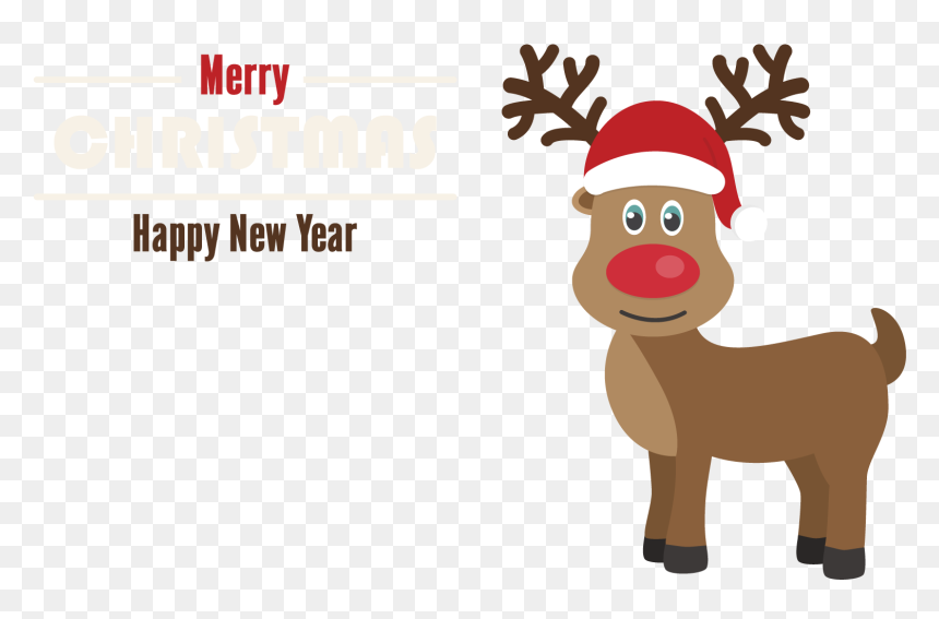 Santa Clauss Reindeer Rudolph Christmas Card - Rudolph Christmas Reindeer Reindeer Nose, HD Png Download - red nose png