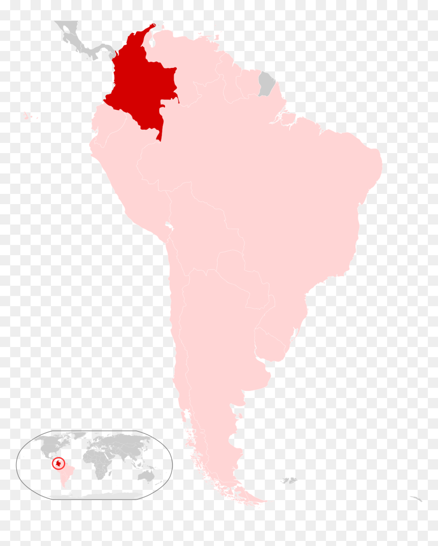 Map, HD Png Download - colombian flag png