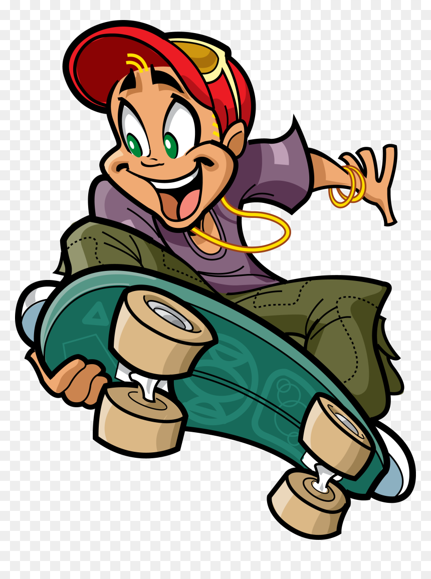 Skate Clipart Cool Person - Cool Skater Clipart, HD Png Download - skateboarder png