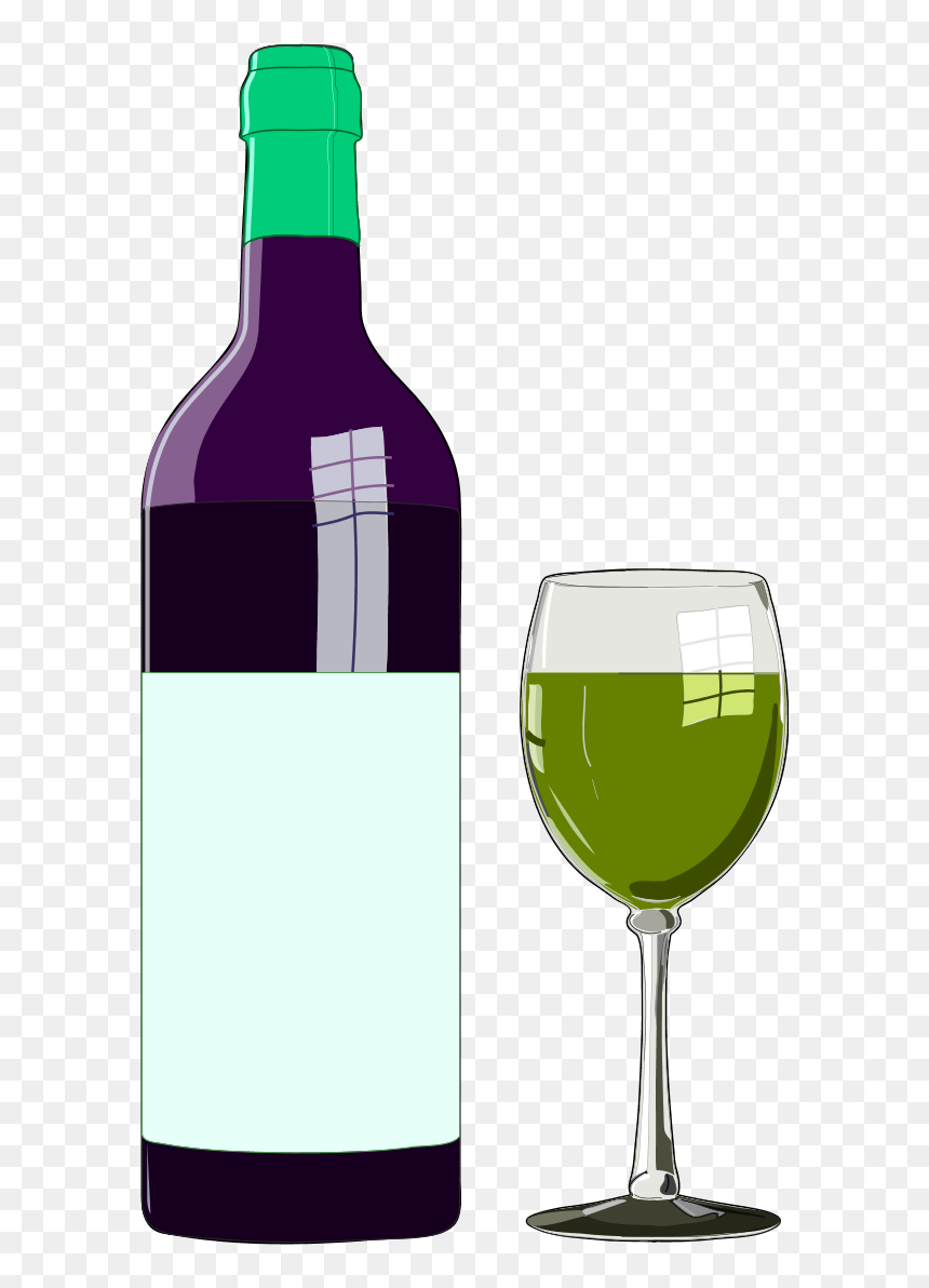 Wine Glass Or Bottle Clipart Graphic Black And White - Clip Art Of Wine, HD Png Download - wine bottles png