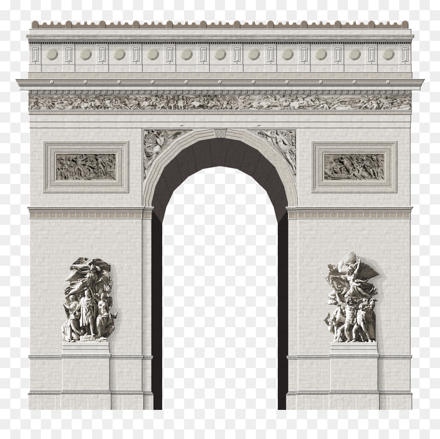 Clipart Black And White Arc De Triomphe By - Arc De Triomphe, HD Png Download - arc png