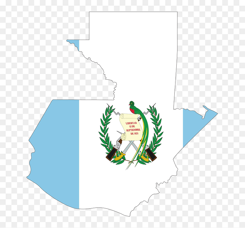 Guatemala Map Flag - Guatemala Flag, HD Png Download - guatemala flag png