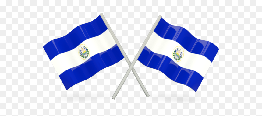 Two Wavy Flags - El Salvador Flag In Png, Transparent Png - el salvador flag png