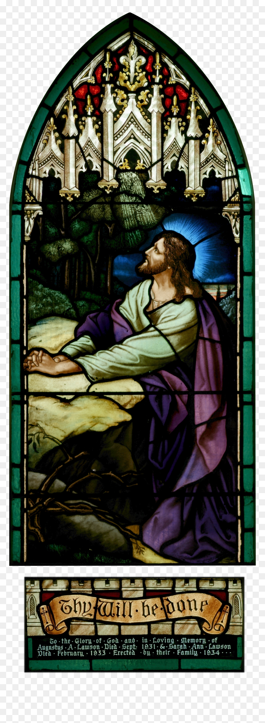 Stjohnsashfield Stainedglass Gethsemane - Stained Glass Window Png, Transparent Png - stained glass png