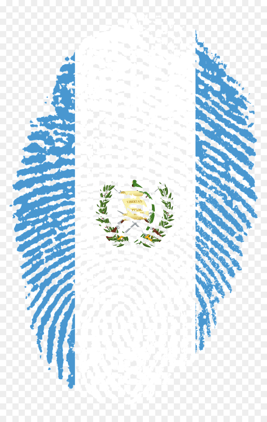 Guatemala Flag Fingerprint, HD Png Download - guatemala flag png