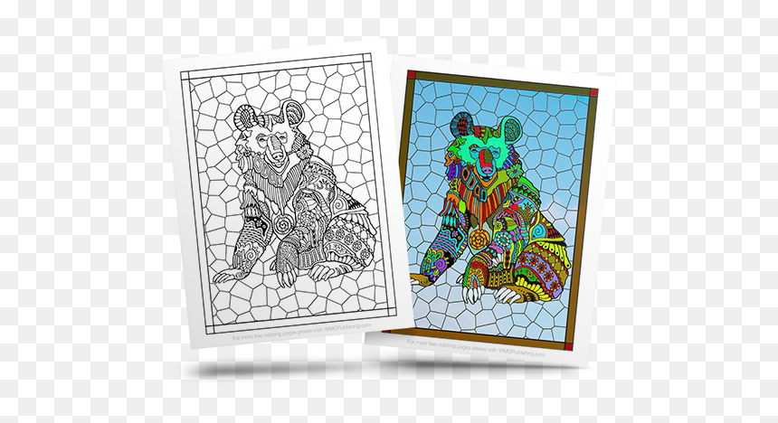 Free Stained Glass Adult Coloring Page - Motif, HD Png Download - stained glass png