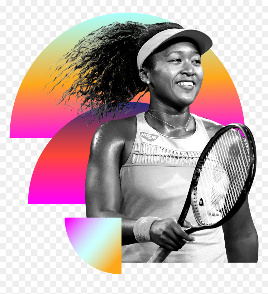 Photo Illustration Of Naomi Osaka In Black And White - Naomi Osaka Illustration, HD Png Download - naomi png