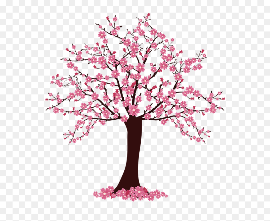 Cherry Blossom Tree Clip Art - Cherry Blossom Tree Clipart, HD Png Download - tree clip art png