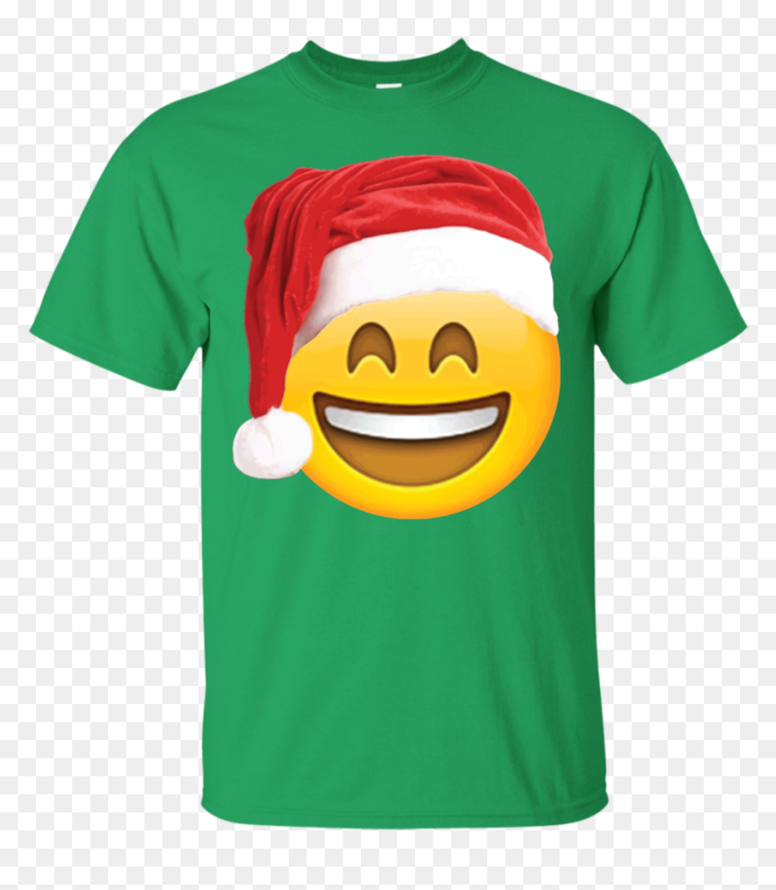 Emoji Christmas Shirt Smiley Face Santa Hat Family - Black Lives Matter Backwoods Shirt, HD Png Download - santa face png