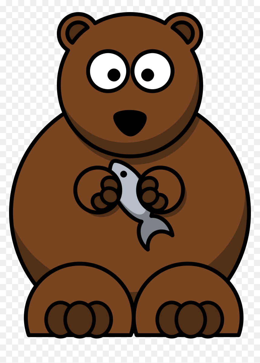 Cartoon Bear Eating Fish, HD Png Download - bear cub png