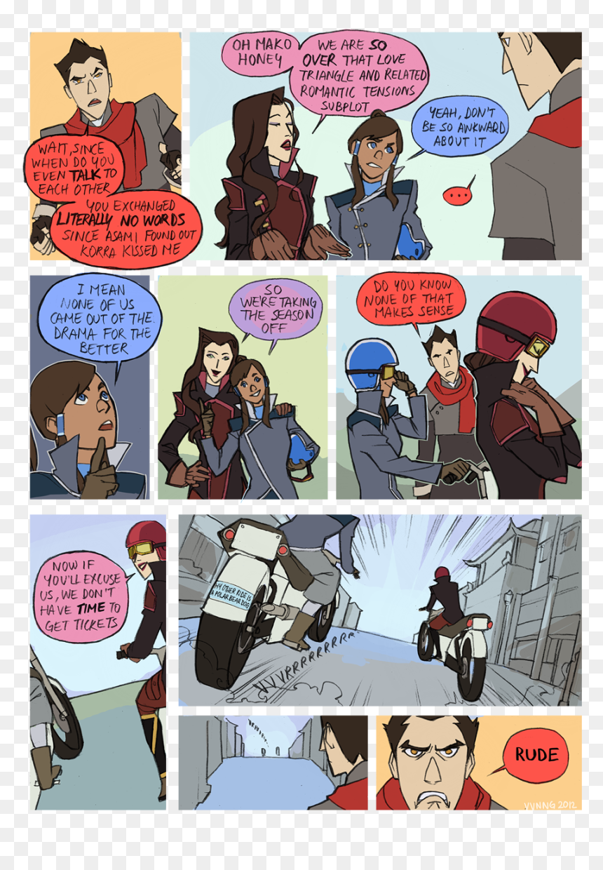 Korra And Asami Avatar Comic, HD Png Download - korra png