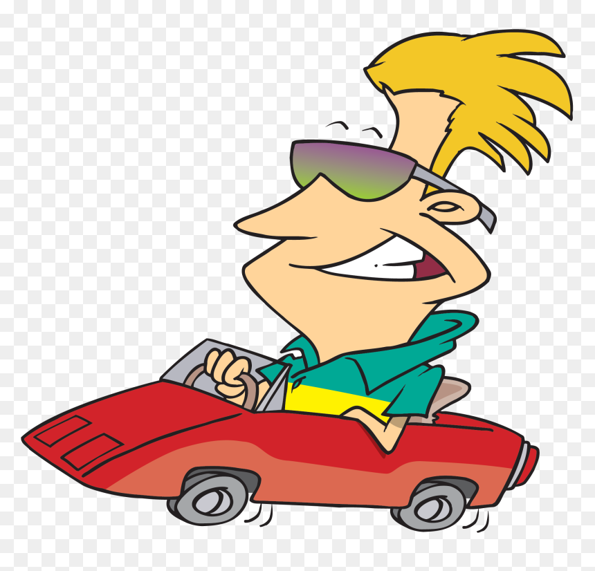 Cartoon Guy In Car, HD Png Download - funny mouth png