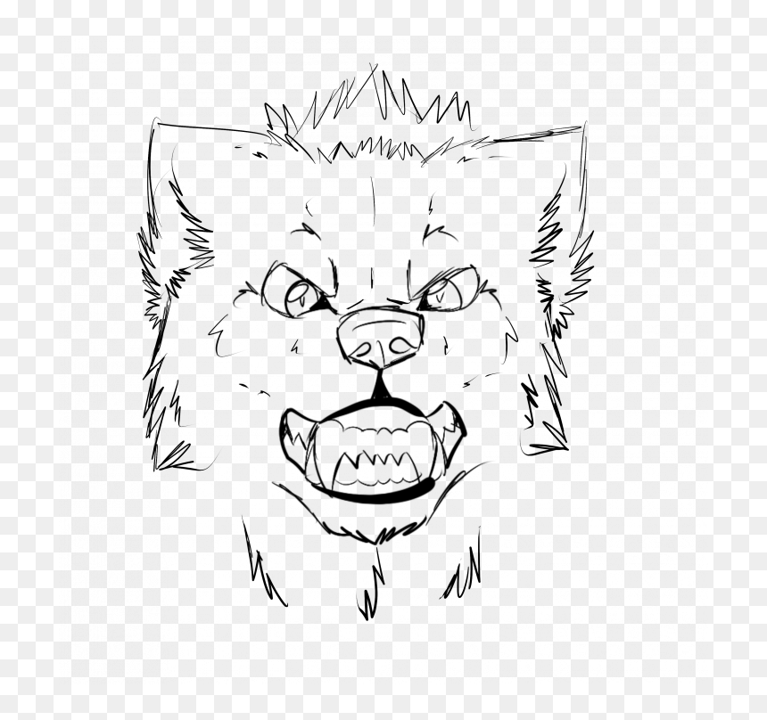 Draw A Wolf From The Front, HD Png Download - funny mouth png