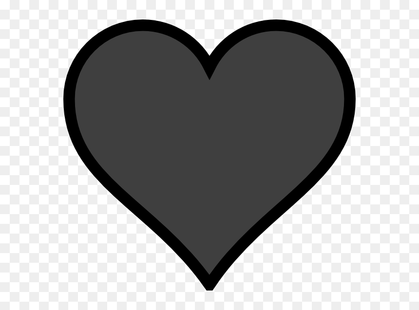 Cartoon Heart Shape, HD Png Download - black heart icon png