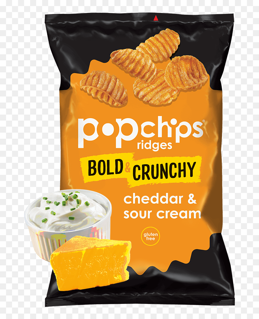 Popchips Cheddar And Sour Cream Ridges, HD Png Download - cheddar png