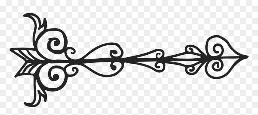 Ornate Black Wavy Border Transparent, HD Png Download - arrow border png
