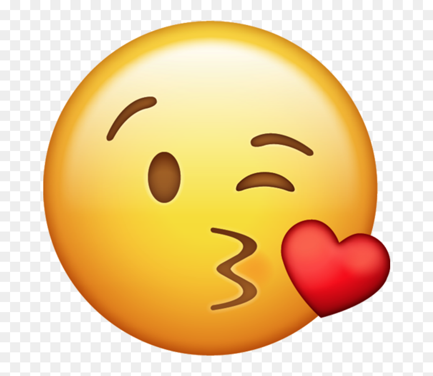 Kiss Face Emoji Png, Transparent Png - black emoji png