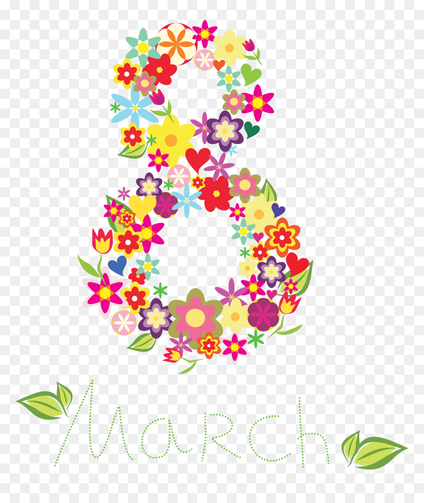 Flower Font High Definition Png - 8 March Flower Png, Transparent Png - march png