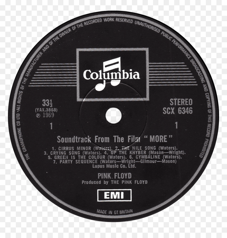 Scx 6346 Pink Floyd More Label - Паста-бар "качелли", HD Png Download - pink floyd png