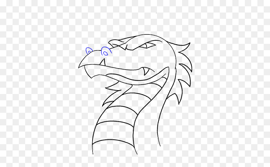 Sketch Of Pics For Kids, HD Png Download - dragon head png