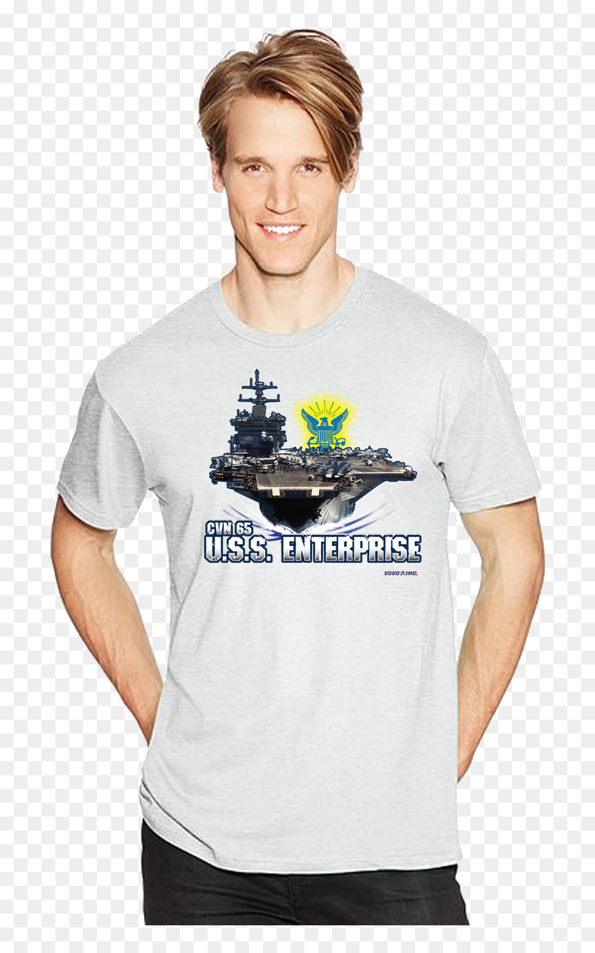 Uss Enterprise Cvn 65 Big E Aircraft Carrier Short - Hanes Men's Nano T Shirt, HD Png Download - aircraft carrier png