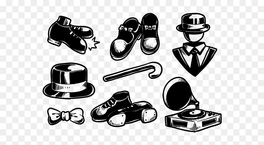 Vintage Hand Drawn Tap Dance Vectors - Tap Dance Hat Vector, HD Png Download - vintage vector png