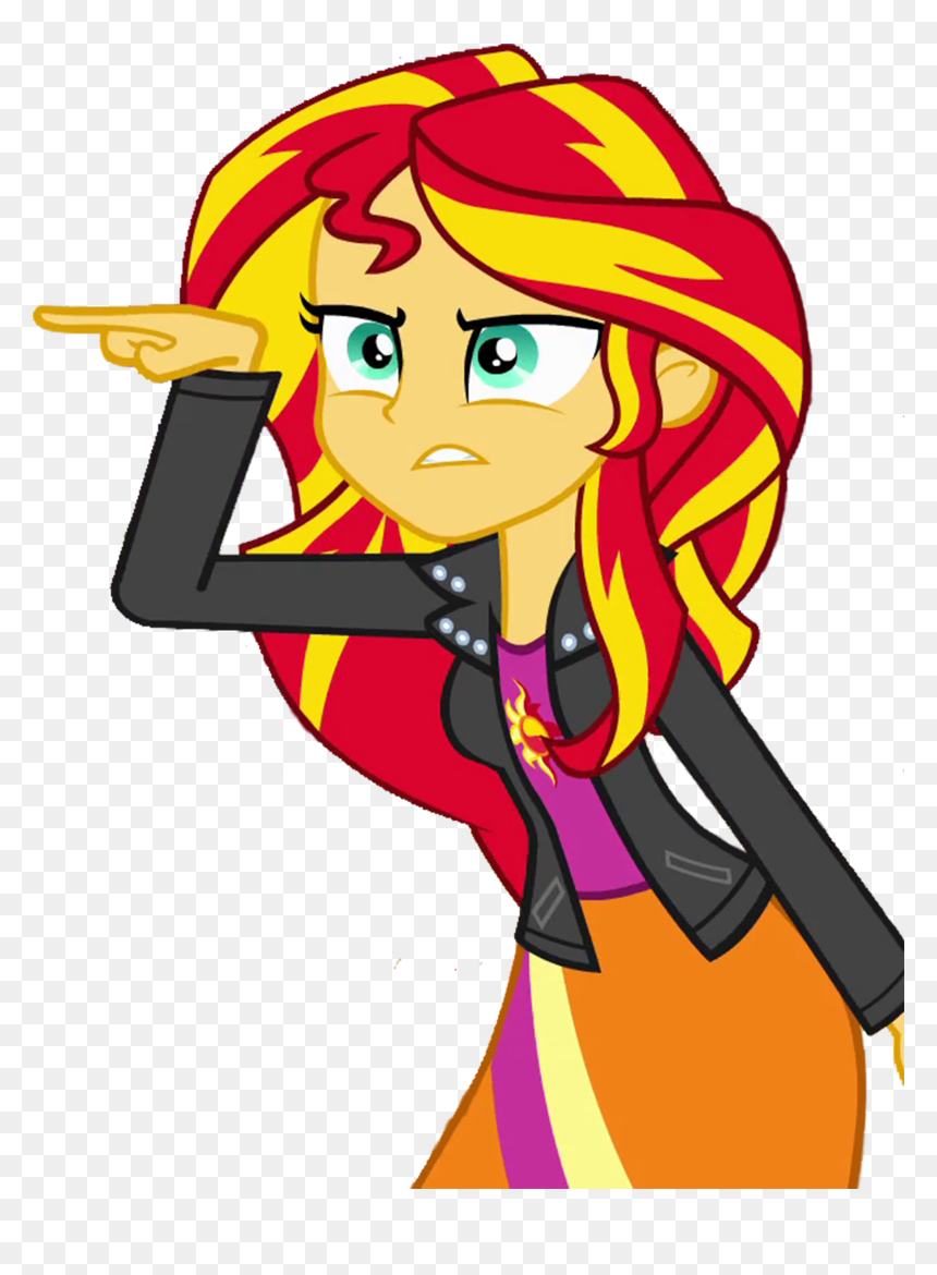 Sunset Shimmer Pointing By Ytpinkiepie2 - Mlp Eqg Sunset Shimmer, HD Png Download - shimmer png