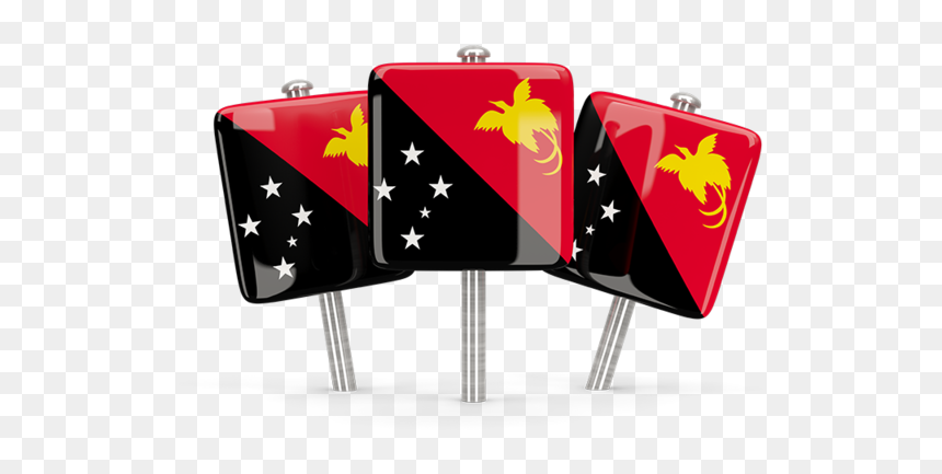 Three Square Pins - Papua New Guinea Flag, HD Png Download - pins png