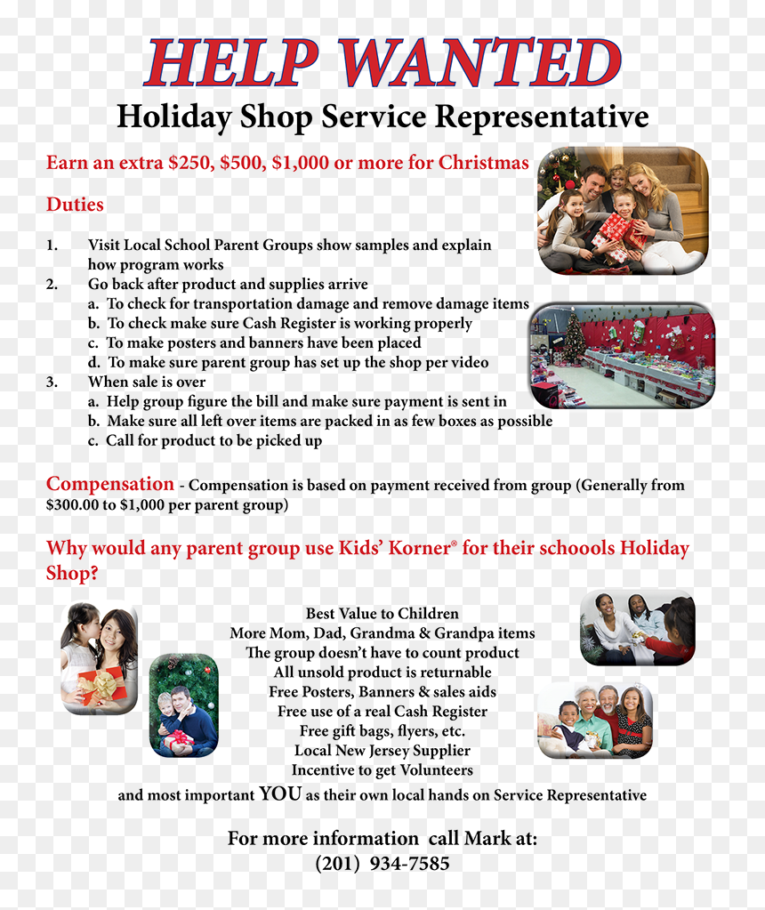 School Holiday Shop Flyer, HD Png Download - help wanted png