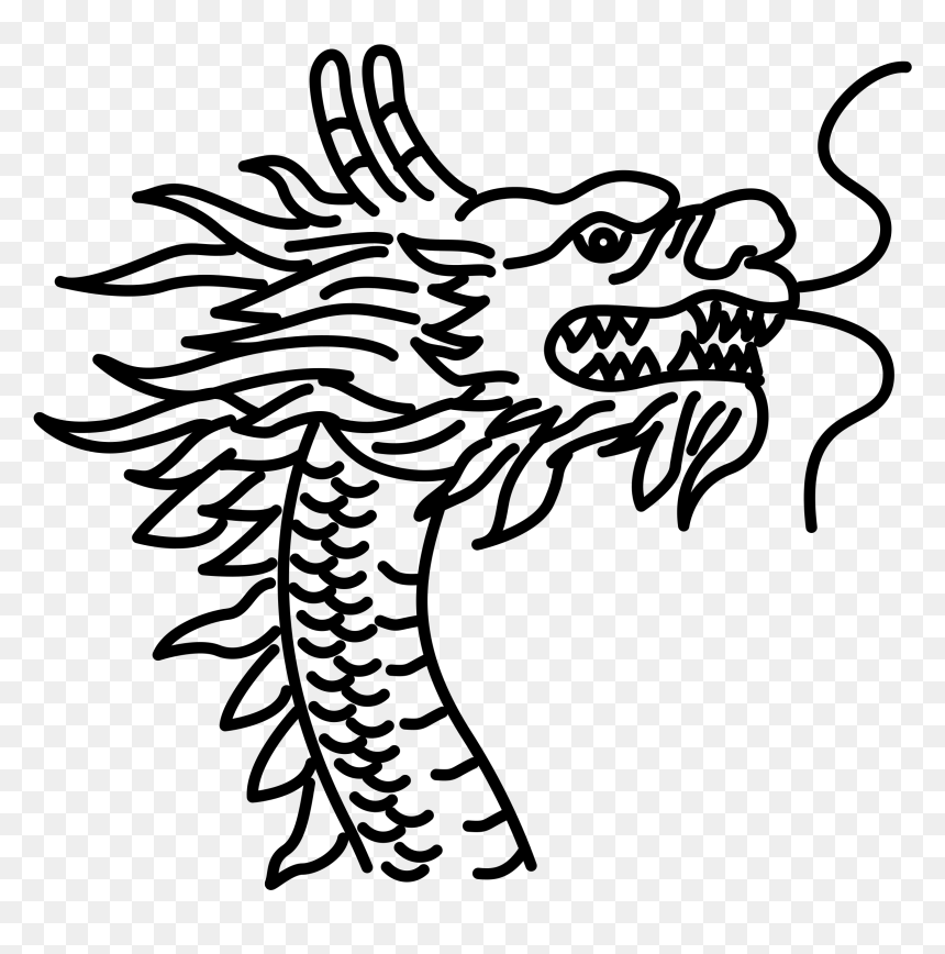 Dynasty Of China Drawings, HD Png Download - dragon head png