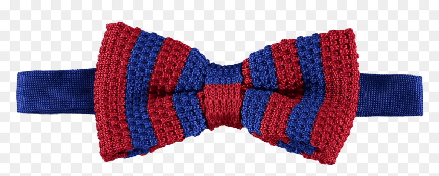Knitted Bow Tie Blue Red - Woolen, HD Png Download - bows png