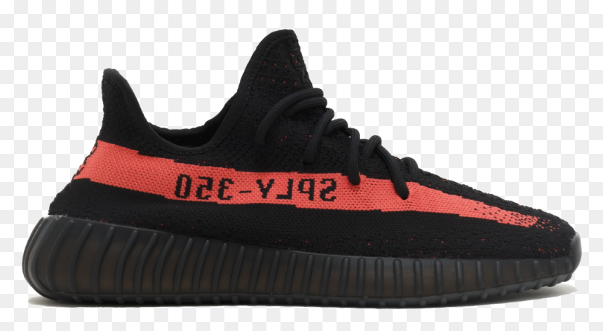 Yeezy Boost 350 Black Red, HD Png Download - red stripe png