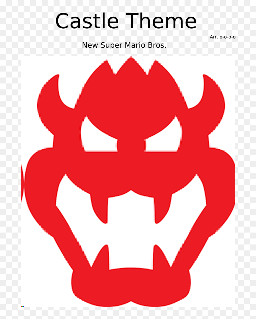 Castle Theme Sheet Music For Organ, Strings, Cello, - Bowser Logo, HD Png Download - cello png