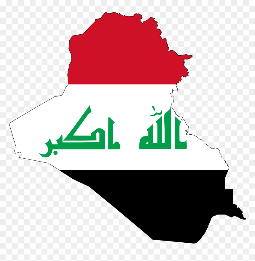 Iraq Flag Map Large Map - Iraq Flag Map, HD Png Download - iran flag png