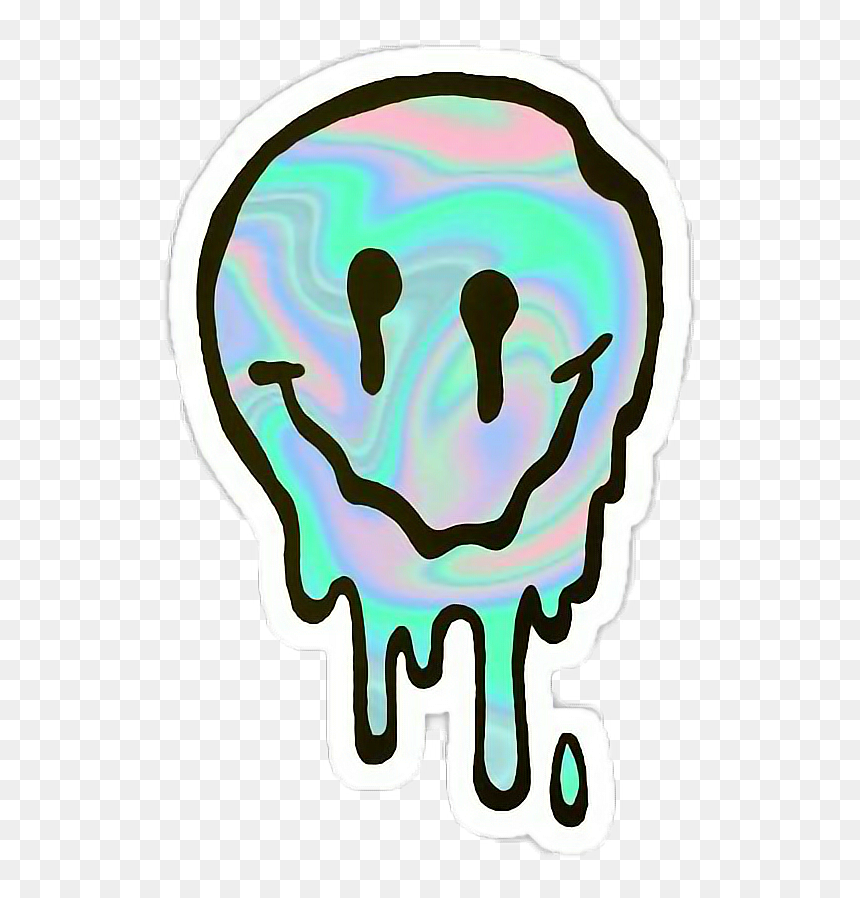 Tumblr Holographic Hologram Face Freetoedit Banner - Melting Smiley Face Transparent, HD Png Download - holographic png