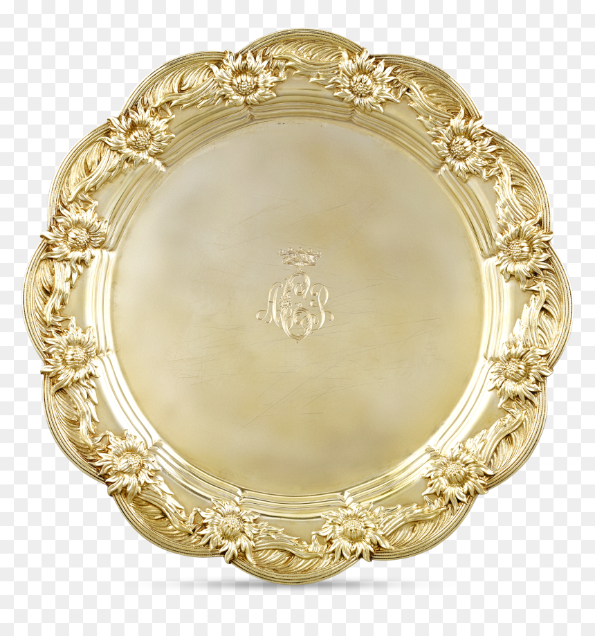 Chrysanthemum Silver-gilt Dinner Plates By Tiffany - Platter, HD Png Download - plates png