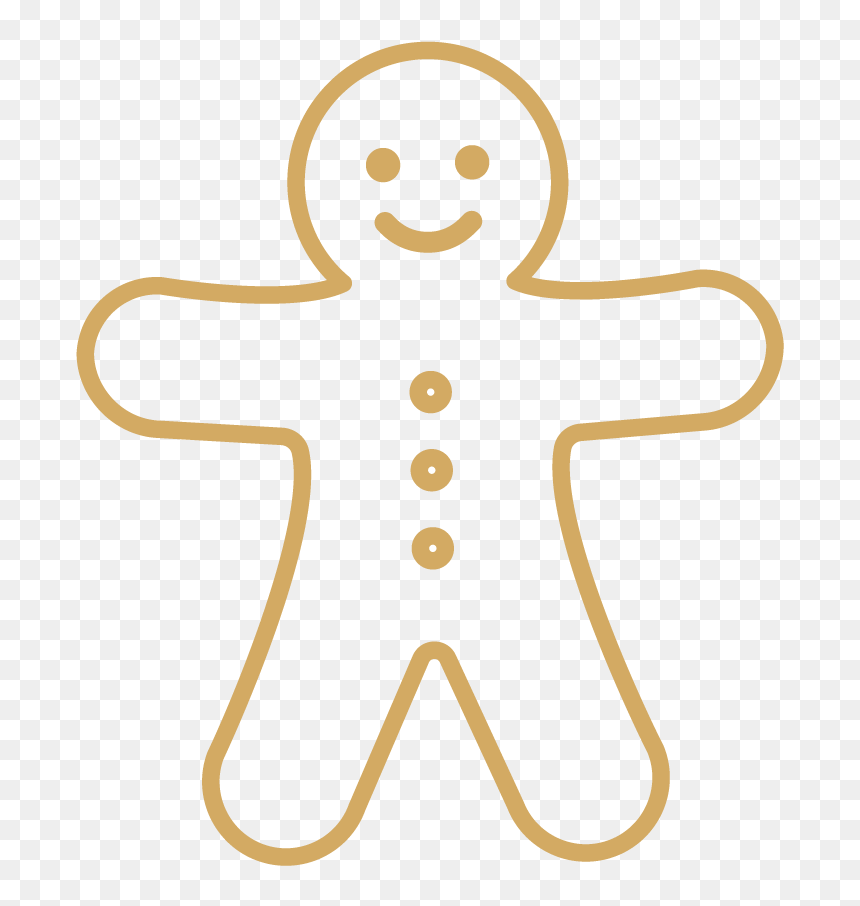 มนุษย์ ขนมปัง ขิง ระบายสี Clipart , Png Download - Gingerbread Cookie Black And White, Transparent Png - gingerbread png