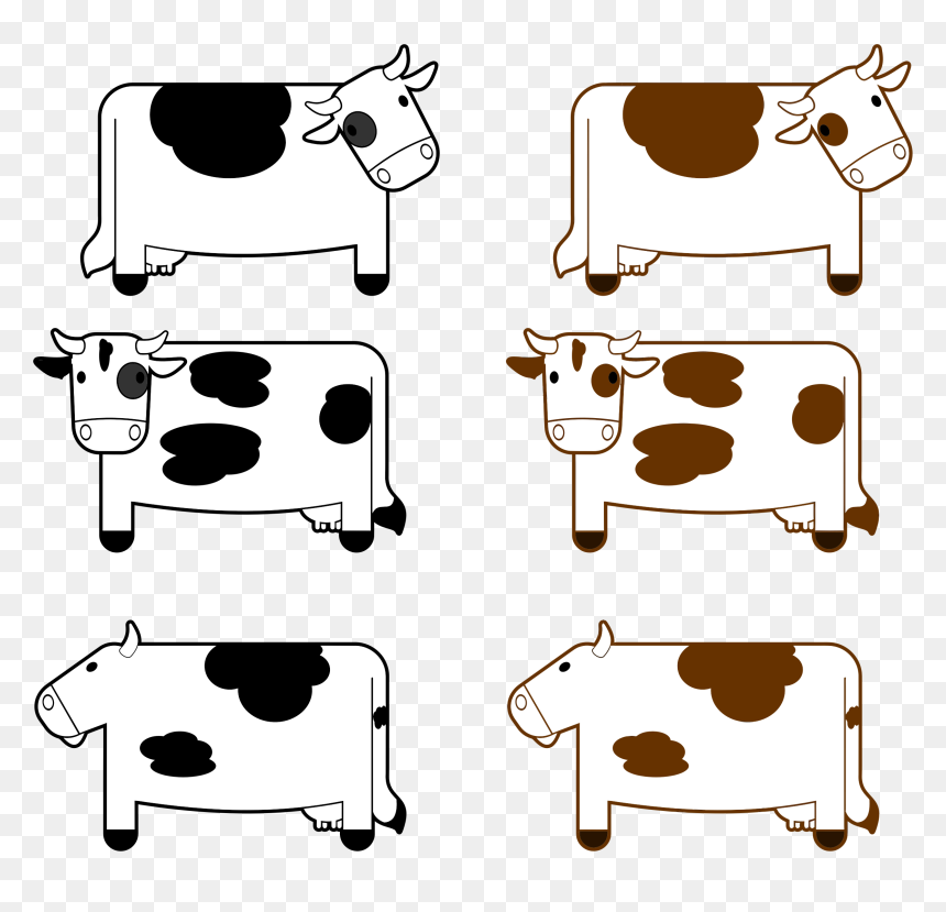 Black And Brown Cows Clip Arts - Cattle, HD Png Download - cows png