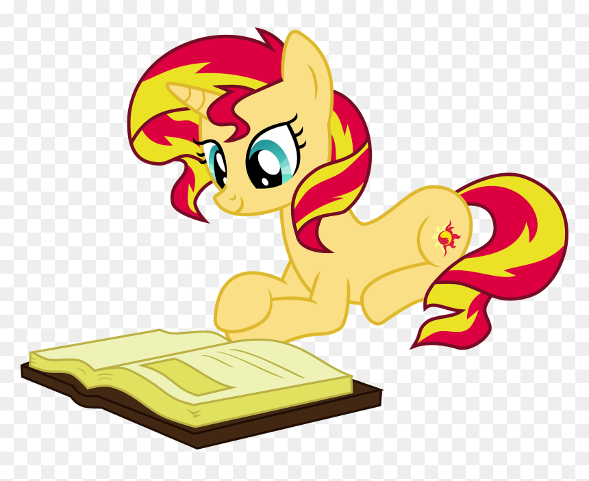 Reading Transparent Background - Mlp Sunset Shimmer Reading, HD Png Download - shimmer png