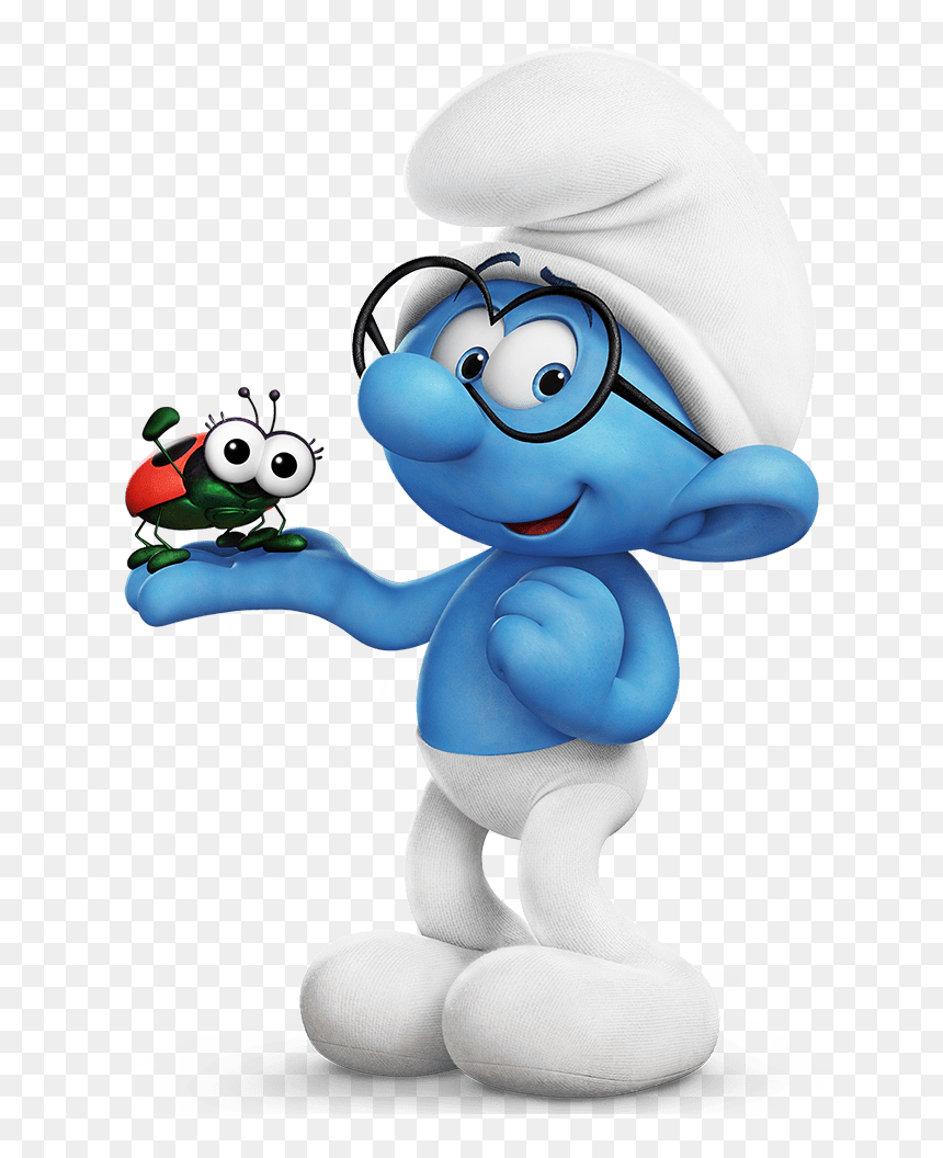 Brainy Smurf Ladybug On Hand - Smurf Png, Transparent Png - smurf png
