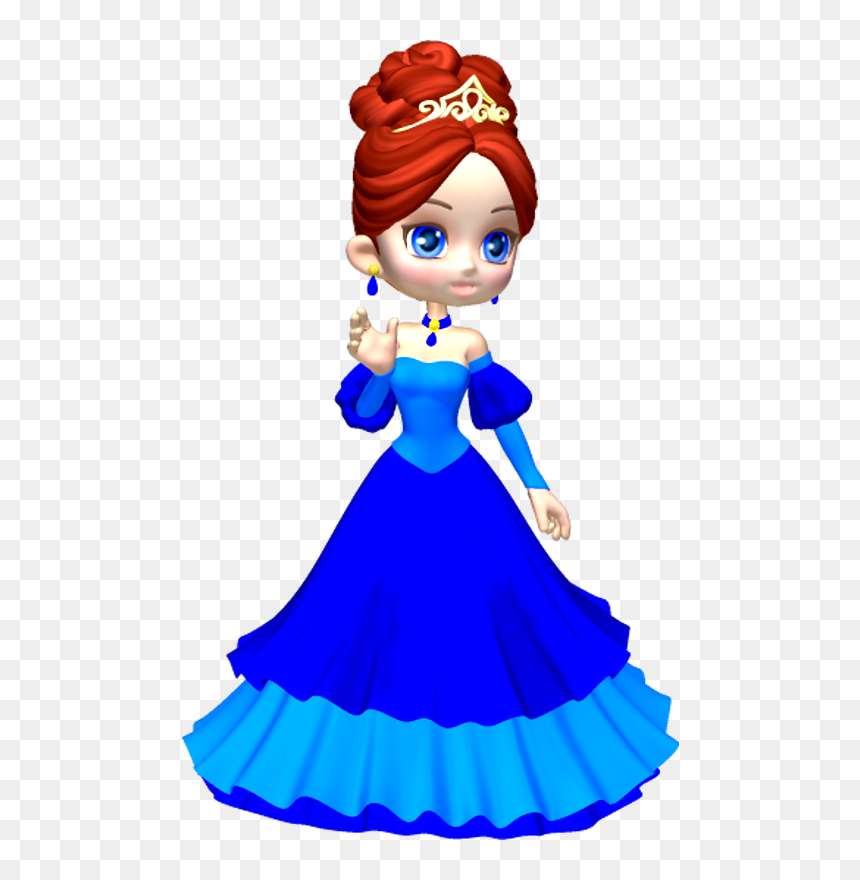 Princess In Blue Poser Png Clipart By Clipartcotttage - Princess Transparent Clipart, Png Download - doll png
