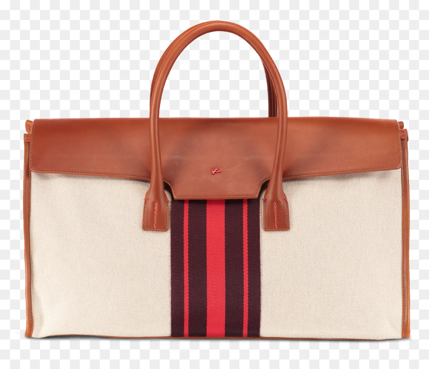 Canvas Overnight Bag With Red Stripe - Birkin Bag, HD Png Download - red stripe png