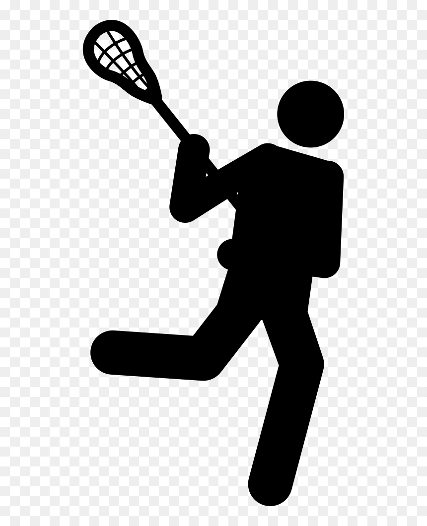 Lacrosse Silhouette Of A Person With A Racquet - Icon Of Lacross Without Background, HD Png Download - lacrosse png