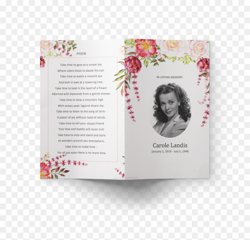 Funeral Program Template Secretgarden 4, HD Png Download - funeral png