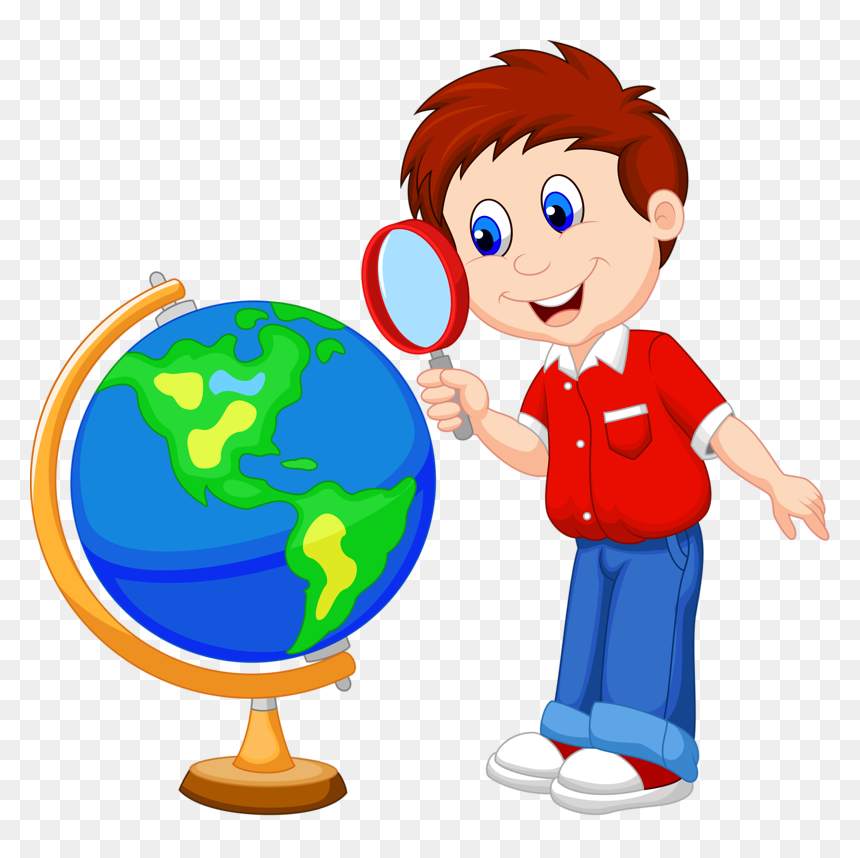 Kid Magnifying Glass Cartoon, HD Png Download - earth .png
